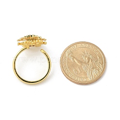 Снежинка вращающиеся открытые манжеты кольца для женщин RJEW-R007-01G