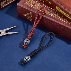 2 шт. 2 цвета ручной работы из нейлонового парашютного шнура подвесные украшения для мужчин&nbsp;KEYC-HY0001-32B