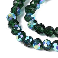 Brins de perles rondelles en verre transparent plaqué couleur AB&nbsp;EGLA-T029-4mm-10N
