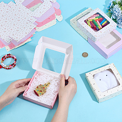 16 шт. 4-х цветные складные квадратные подарочные коробки для хранения бумаги CON-PH0003-19
