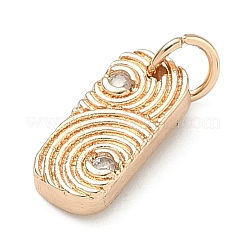 Breloques en laiton serties de micro-pavés de zircone cubique transparente sur le thème des cinq éléments&nbsp;KK-F934-02C-G