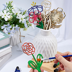 24 шт. 5 стиля необработанных деревянных цветочных украшений своими руками для праздничного искусства&nbsp;WOOD-FH0002-47