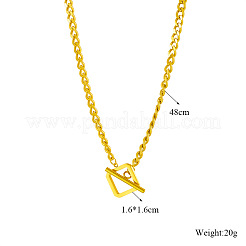 Ожерелья с подвеской в виде ромба из нержавеющей стали 304 для женщин FS-WG6DB9B-01