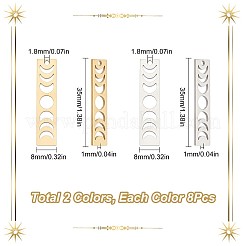 16 шт. подвески из нержавеющей стали 201 двух цветов STAS-SC0005-10