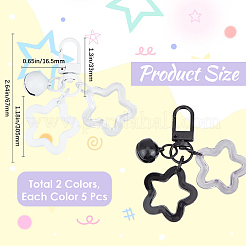 10шт 2-х цветные акриловые подвесные украшения в виде звезд&nbsp;HJEW-BBC0001-25A