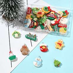 30шт 15 стиля рождественские подвески из непрозрачной смолы CRES-FS0001-33