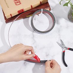 Moulure autocollante en acier inoxydable 201 avec finition miroir&nbsp;STAS-WH0033-51B-EB