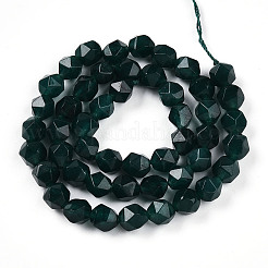 Окрашенные природные белый нефрит бисер пряди&nbsp;G-T139-8mm-46E