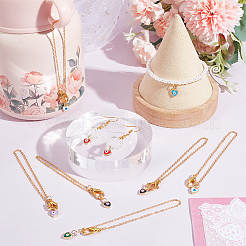 Сердце с дурным глазом кулон из латуни с эмалью украшение&nbsp;HJEW-AB00013