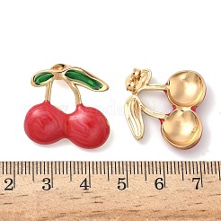 Серьги-гвоздики с эмалью из нержавеющей стали 304 вишни&nbsp;EJEW-B156-01G