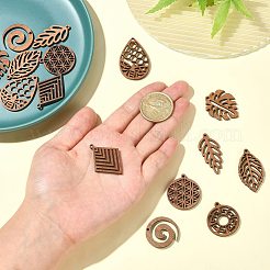 16 pièces 8 styles pendentifs en bois naturel&nbsp;WOOD-CJ0001-71