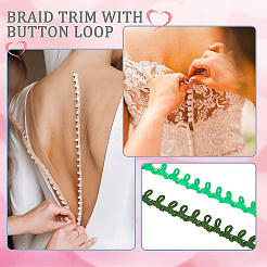 20 ярд двухцветной тесьмы из чинлона с эластичными петлями для пуговиц SRIB-BC0001-04