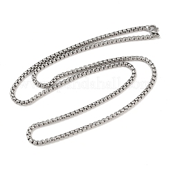 Устойчивые к потускнению модные мужские ожерелья из нержавеющей стали 201 с цепочкой-коробкой NJEW-L043A-46P