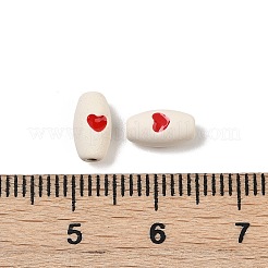 塗装合金ビーズをスプレー  鉛フリー＆ニッケルフリー＆カドミウムフリー  丸棒  ホワイト  8x4.5x4mm  穴：1.2mm&nbsp;PALLOY-S038-16E