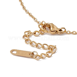 Браслет из нержавеющей стали 316 с цветочными звеньями и цепочками для женщин BJEW-G655-06G