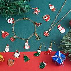 50 шт. 25 стильные рождественские подвески из сплава с эмалью ENAM-SZ0003-09