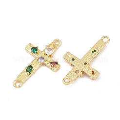 Латунные крестовые соединения с разноцветными кубическими цирконами&nbsp;KK-G544-21G