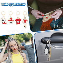 Подвесные маркеры петель с замком из сплава эмали HJEW-AB00172