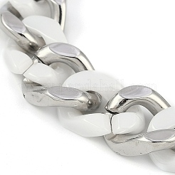 304 нержавеющая сталь керамика кубинские звенья цепи браслеты для мужчин BJEW-B102-02P-01