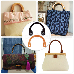 4 шт. 2-х цветные деревянные ручки для сумок в форме буквы U&nbsp;DIY-WR0002-88