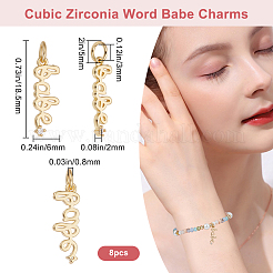 8 Stk. Messing Micro Pave klarer Zirkonia Anhänger&nbsp;ZIRC-BBC0003-07