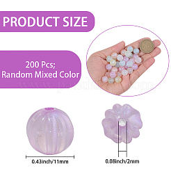 200 шт. Светящиеся акриловые бусины OACR-PA0001-16