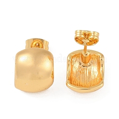Pendientes de botón curvos de acero inoxidable 201&nbsp;EJEW-I309-03G