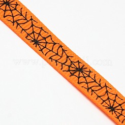 Хэллоуин украшения паутина с печатным рисунком Grosgrain ленты SRIB-L005-9mm-03