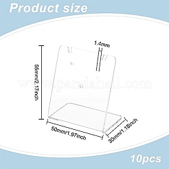 10 шт. прямоугольные акриловые наклонные подставки для сережек EDIS-FG0001-65