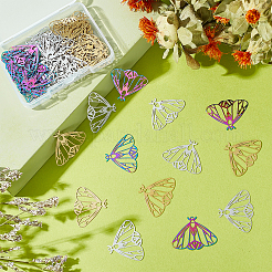 60 шт. 3-х цветные филигранные подвески из нержавеющей стали 201 STAS-DC0008-55