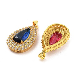 Porte micro ouvrent pendentifs zircone cubique en laiton de placage&nbsp;KK-H469-01G