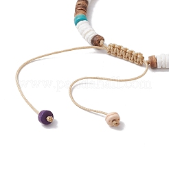 Регулируемые плетеные браслеты из синтетической бирюзы heishi BJEW-JB11543