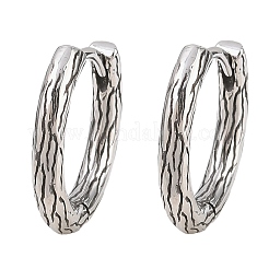 Серьги-кольца из хирургической нержавеющей стали 316 с текстурой&nbsp;EJEW-C160-10A-AS