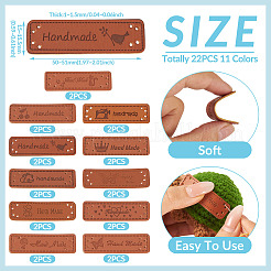 20 шт. 10 стиля прямоугольные бирки из искусственной кожи&nbsp;FIND-TA0008-52