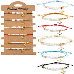 6 Stück Armband mit Kreuzanhänger aus Edelstahl 304&nbsp;NZ8647-8