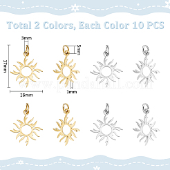 20 шт. 2 цвета 201 нержавеющая сталь подвески солнечное затмение STAS-UN0052-90