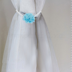2 Stück Vorhang-Raffhalter-Clips aus Polyester mit Blumen und Glasperlen&nbsp;HJEW-DR00230