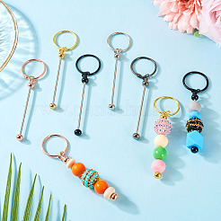 15 шт. 5-х цветные железные стержни для брелоков с бусинами AJEW-TA0002-14