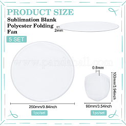 Sublimationsblanker Faltfächer aus Polyester&nbsp;AJEW-WH0010-57B