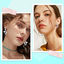 40 шт. 4 стиля текстурированной плоской круглой фурнитуры для сережек-гвоздиков из нержавеющей стали 304 STAS-SP0001-54