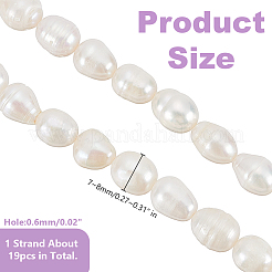 1 нить бусин из натурального культивированного пресноводного жемчуга&nbsp;PEAR-HY0001-07