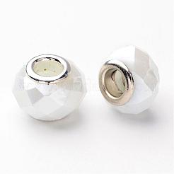 Имитация нефрита белое граненое стекло европейские бусины рондель X-GPDL-H008-3