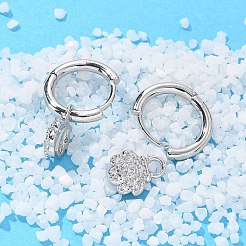 Серьги-кольца из латуни с прозрачным фианитом&nbsp;EJEW-Q014-06P