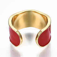 Манжеты из латуни с эмалью RJEW-T018-01G-NF