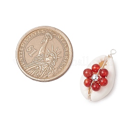 7 шт. 7 стиля подвески из натурального камня с бусинами и цветами из медной проволоки PALLOY-JF03440-02