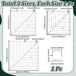 3шт 3 стиля прозрачный акриловый швейный шаблон&nbsp;AJEW-NB0007-75