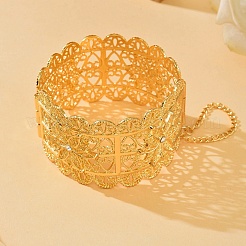 Браслеты из цинкового сплава с цветочным узором и кристаллами-стразами&nbsp;FS-WG1639C-01