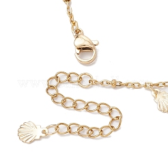 Летние пляжные браслеты на ногу из нержавеющей стали 304 в форме ракушки для женщин AJEW-AN00658