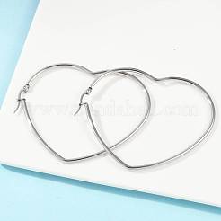 Серьги-кольца из нержавеющей стали 201&nbsp;LS-EJEW-A052-09C