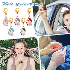 Кулон из сплава эмали в виде единорога с замком маркеры петель HJEW-AB00053